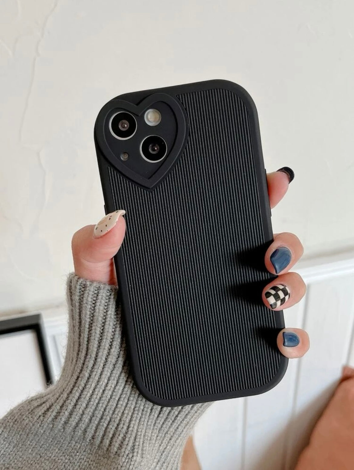 Black textured phone case