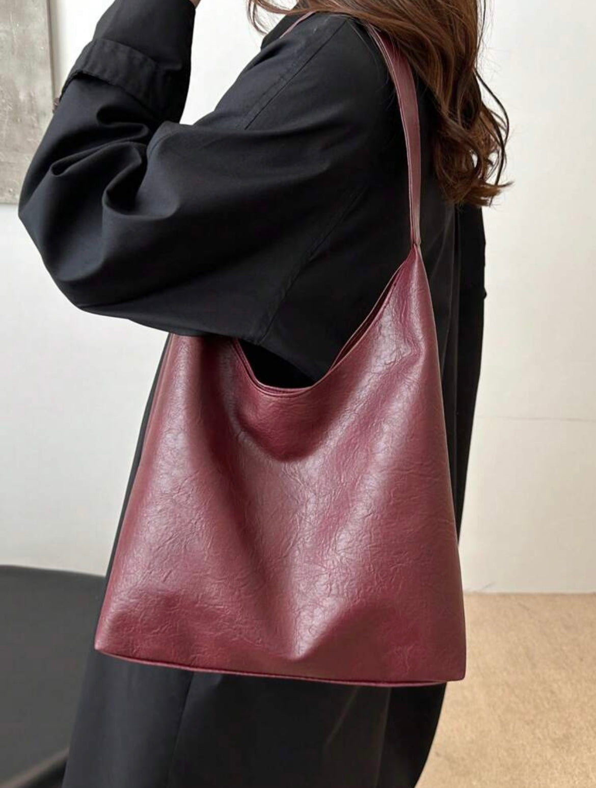 cherry faux tote bag