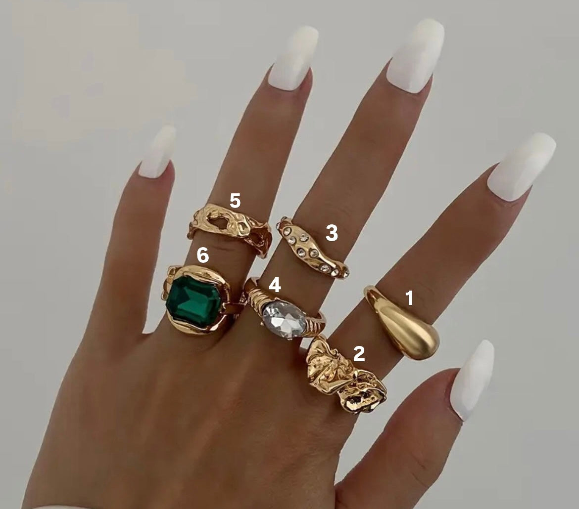 gold spell stack rings