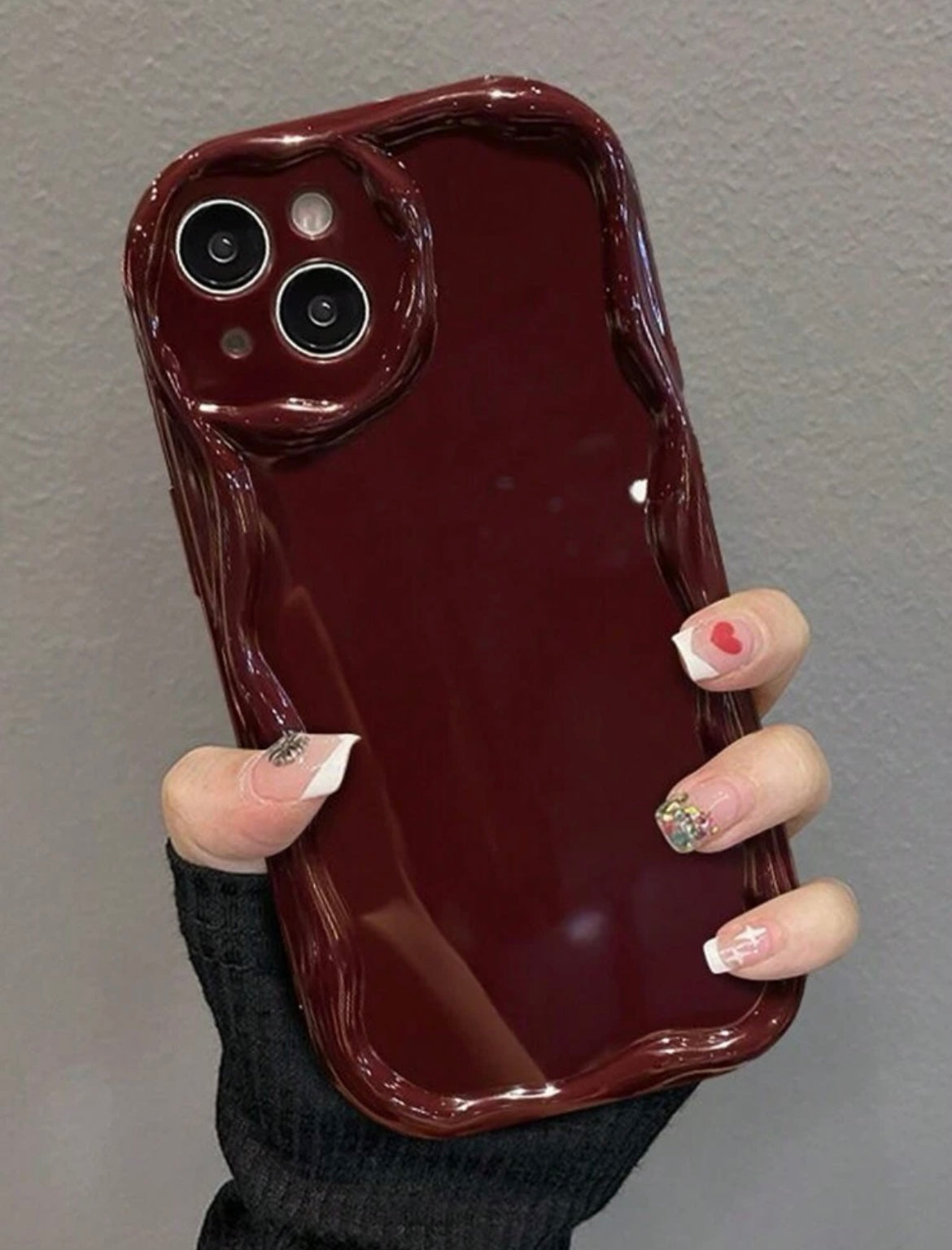 cherry red wavy edges phone case cherry red wavy edges phone case
