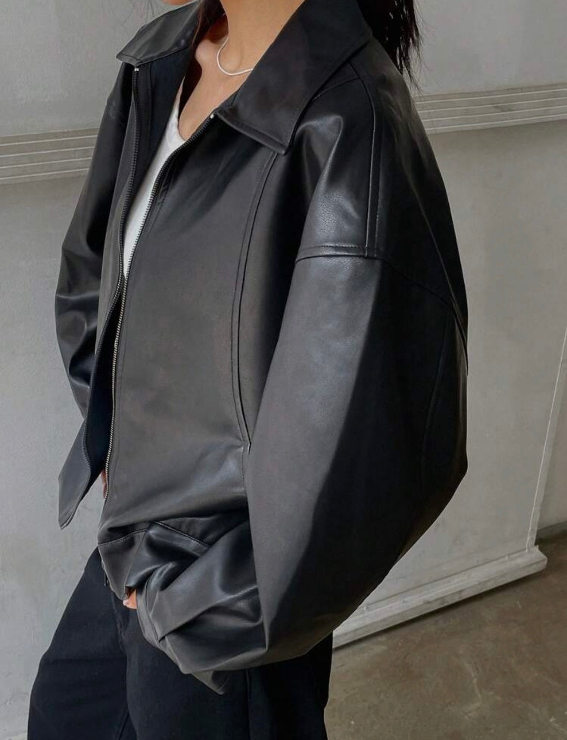 Black faux jacket