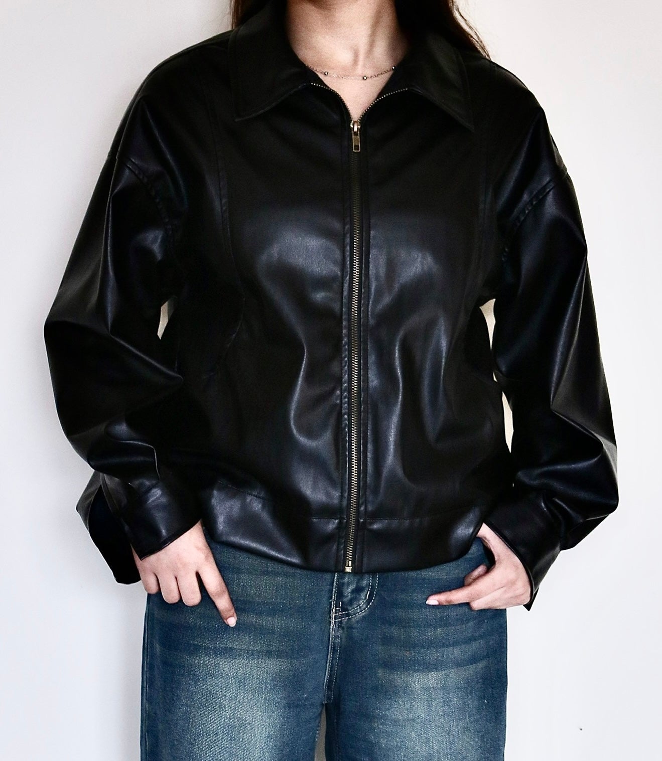 Black faux jacket