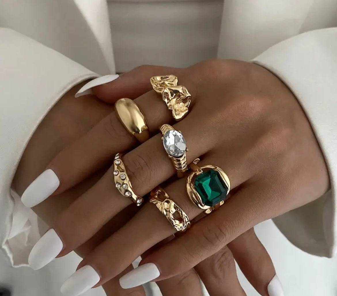 gold spell stack rings