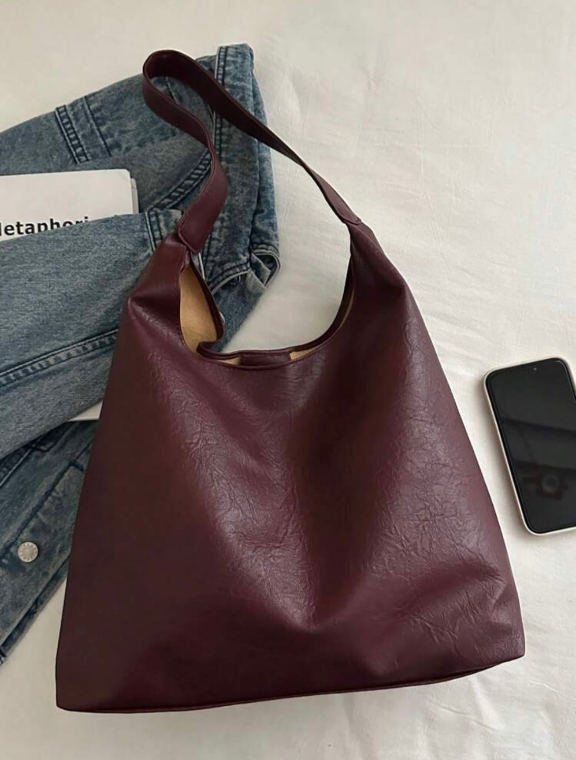 cherry faux tote bag