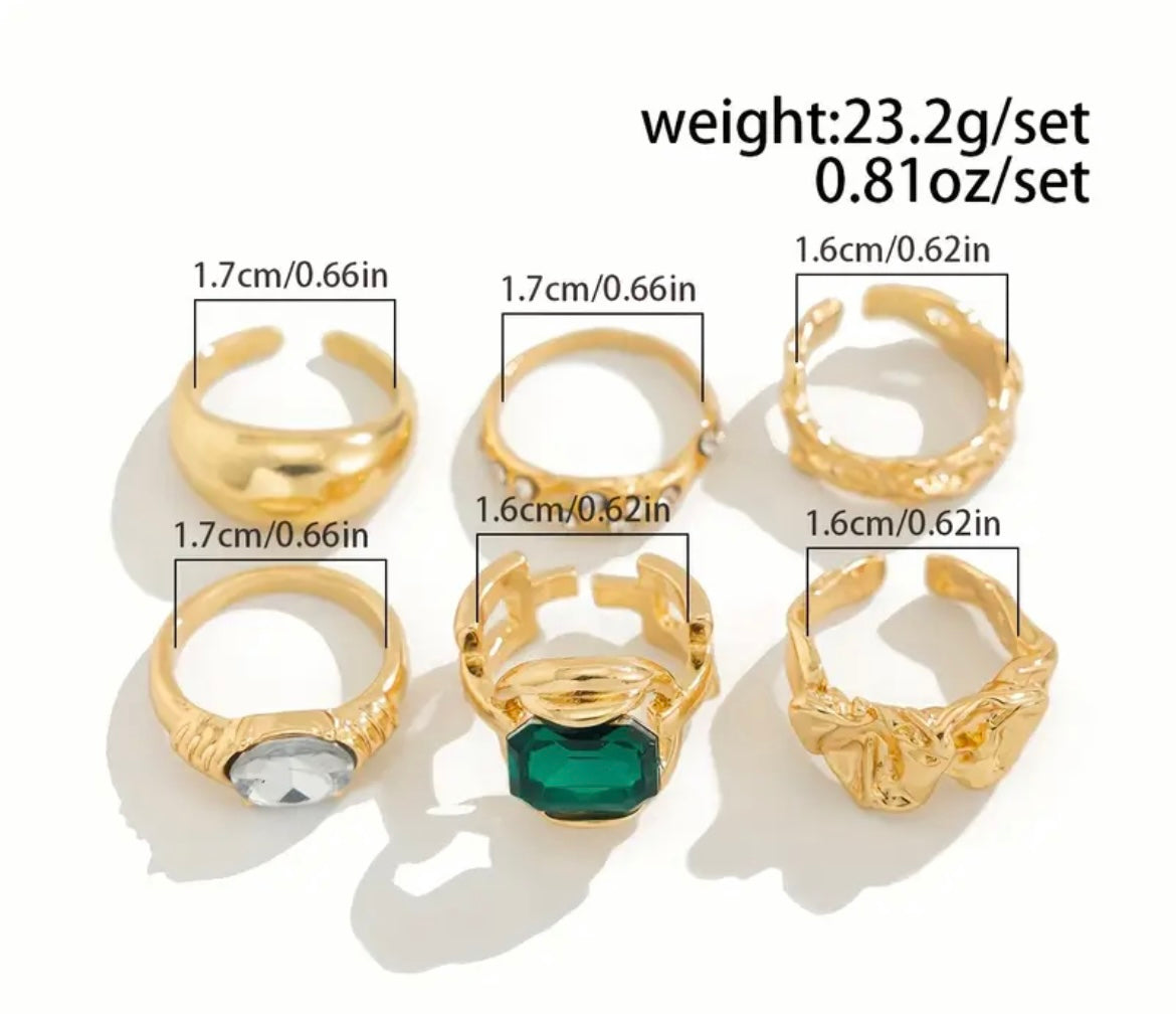 gold spell stack rings