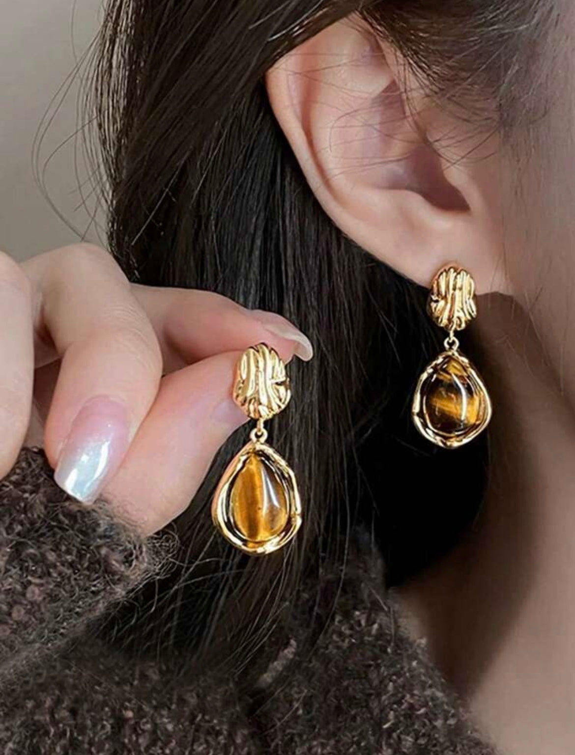 Honey glaze earrings