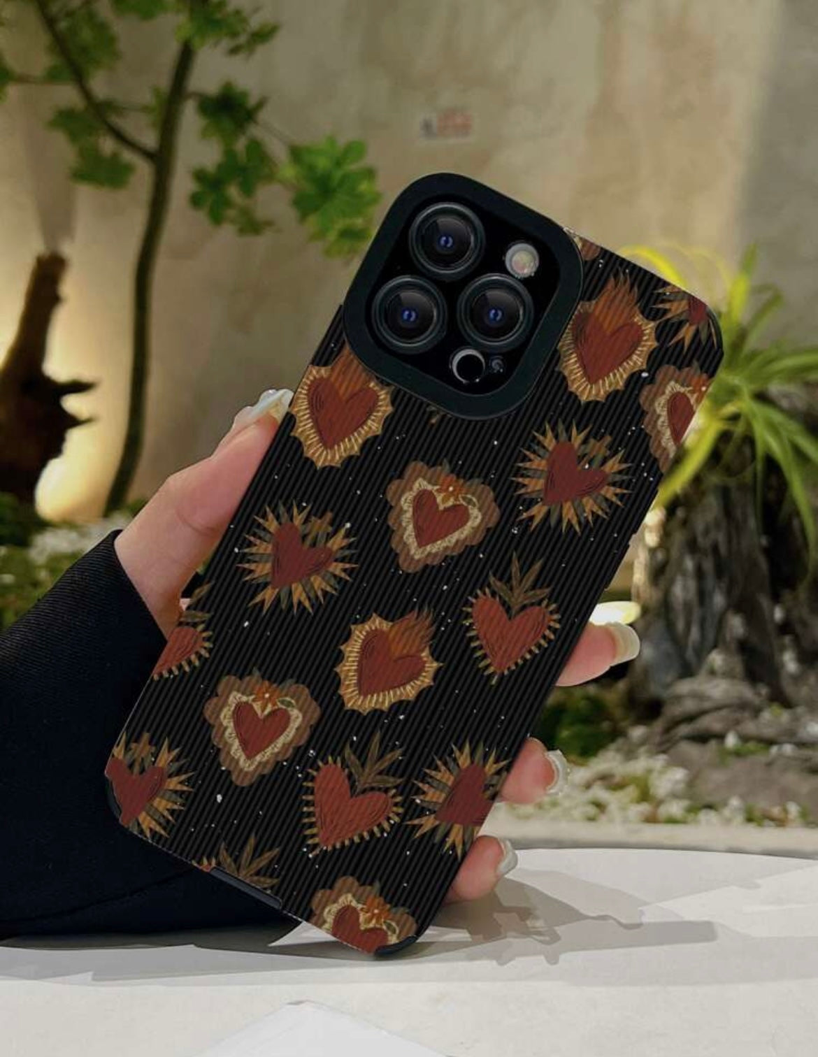 firey hearts phone case