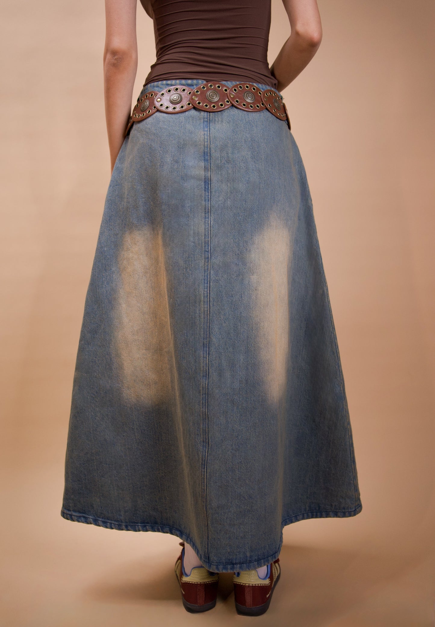 Vintage blue denim skirt