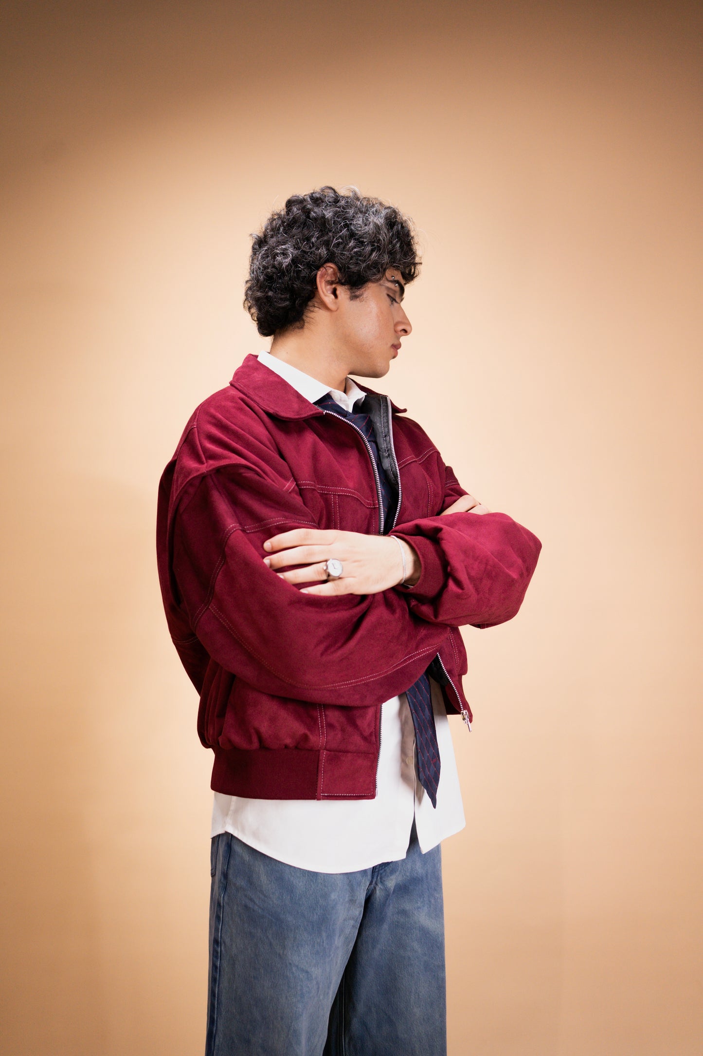 Maroon vintage suede jacket