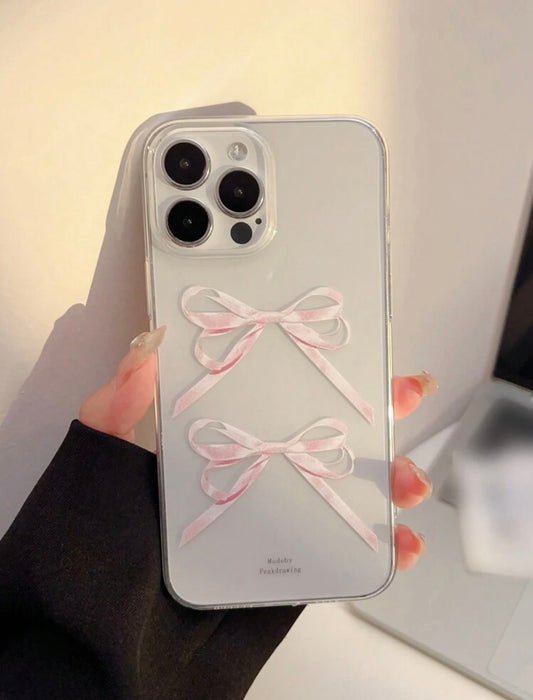 pink coquette transparent phone case