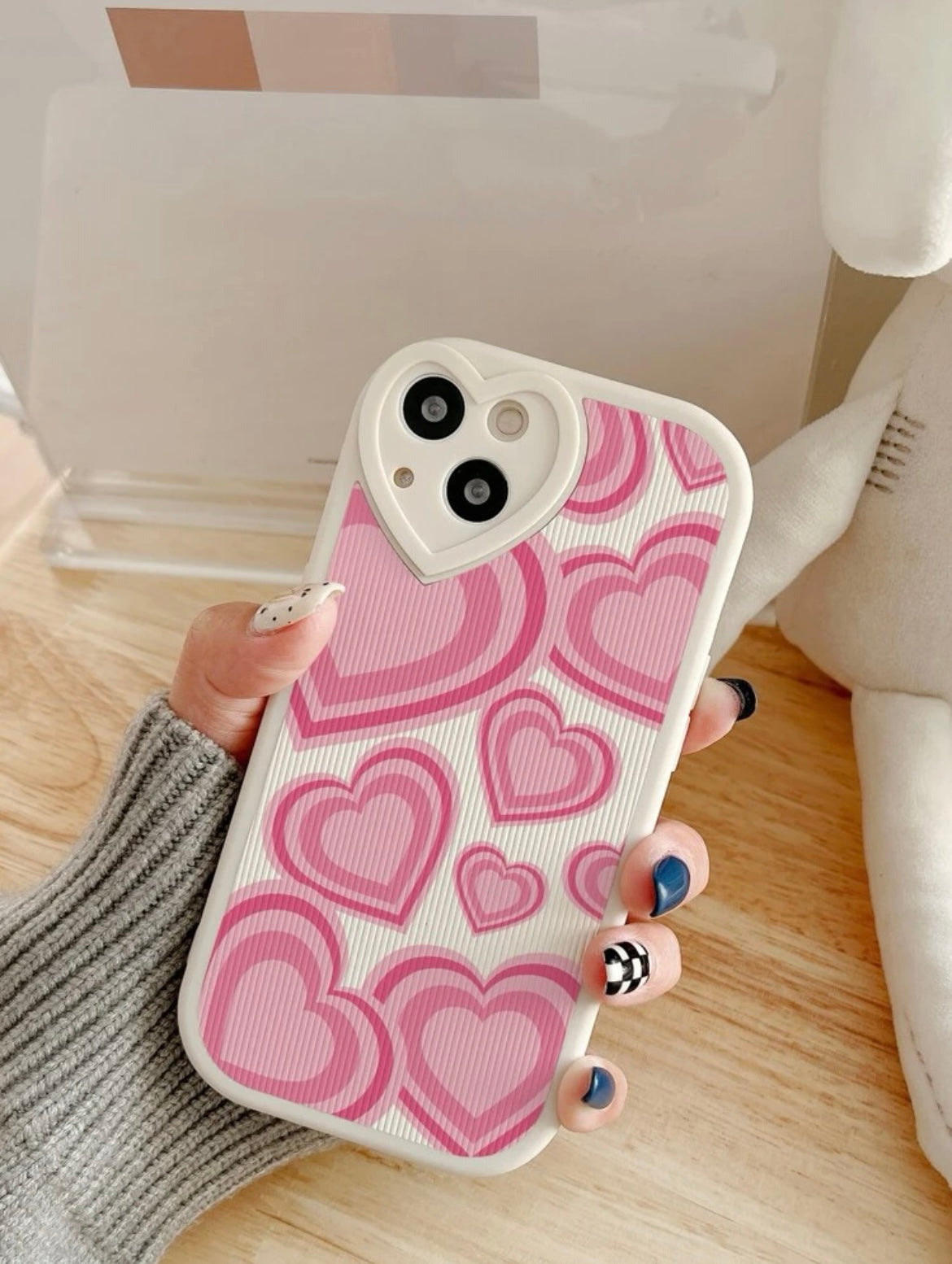 Double hearts phone case