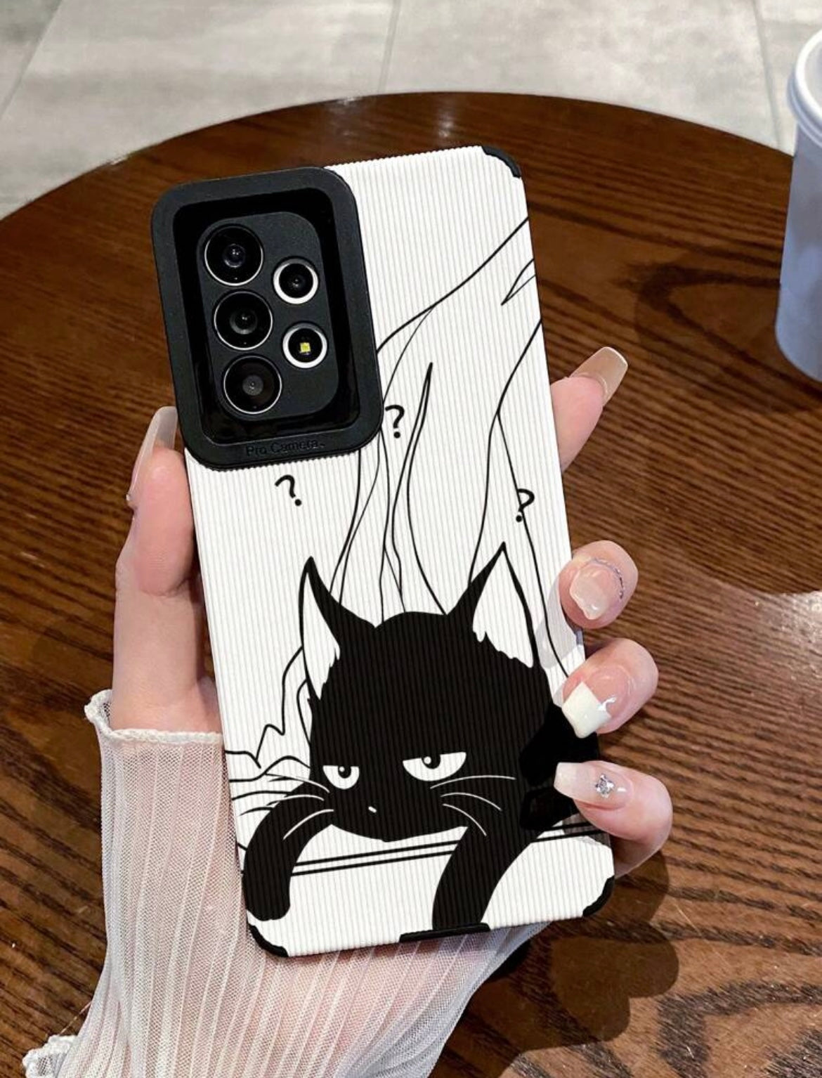 confused cat phone case