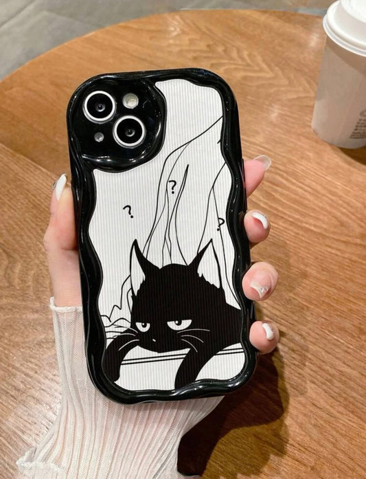confused cat phone case