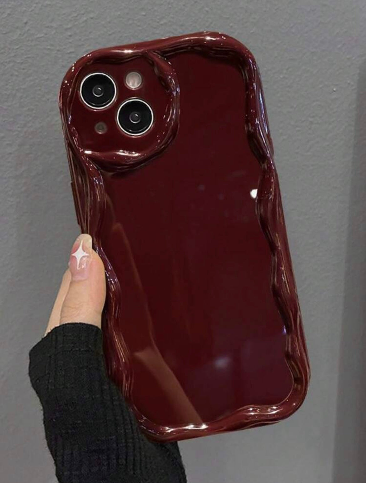 cherry red wavy edges phone case