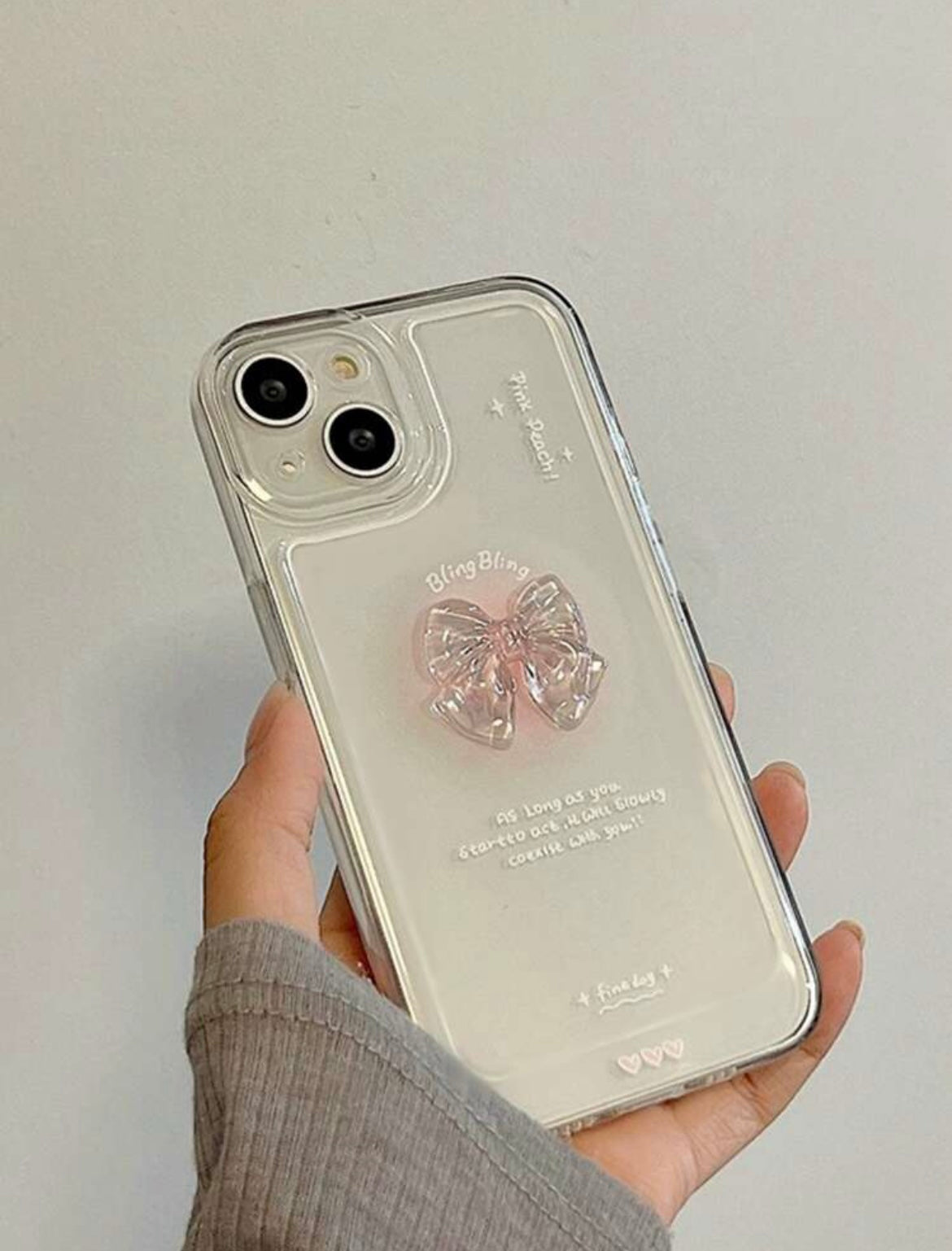 blingbling bow decor phone case