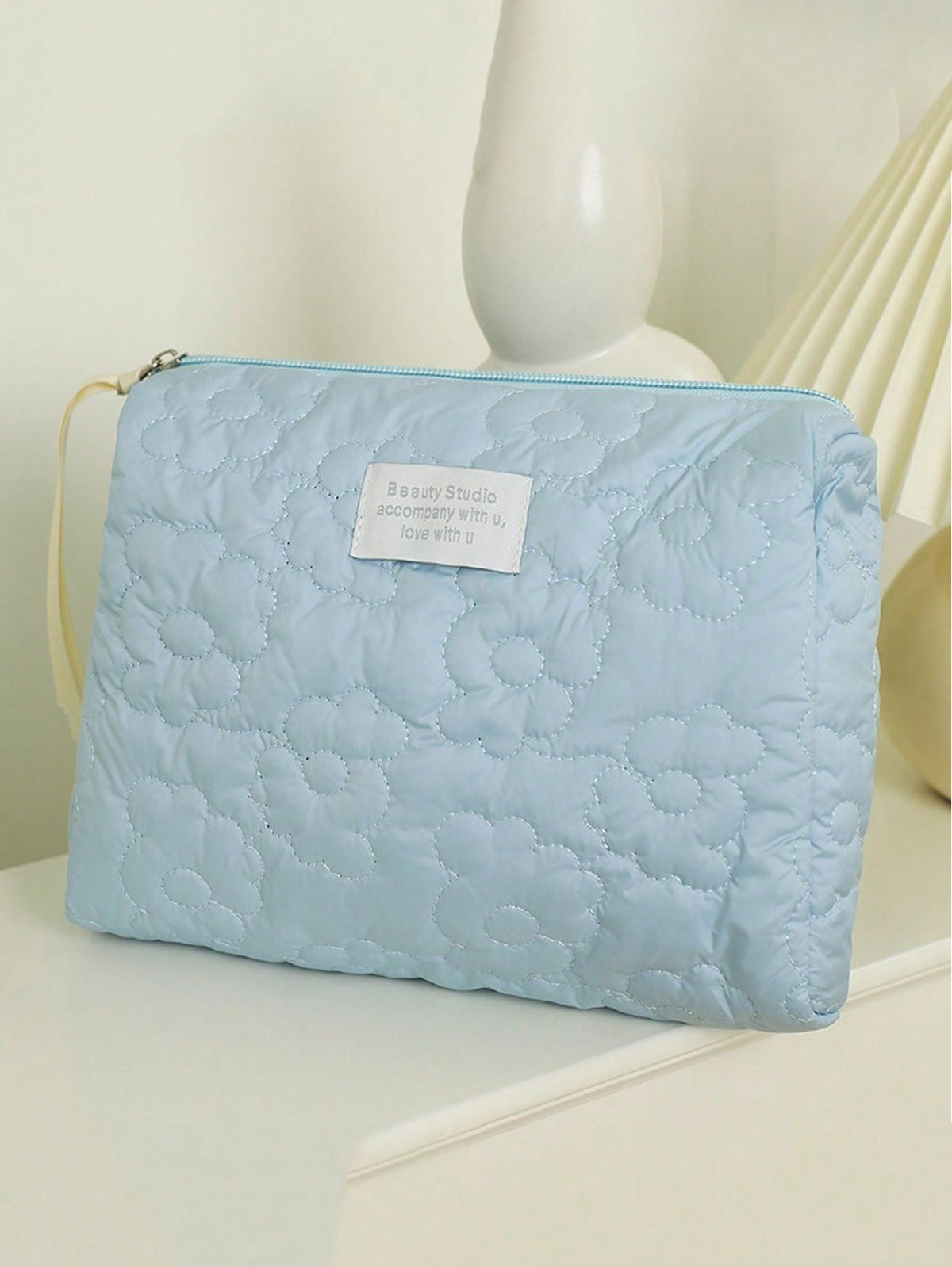 floral quilted cosmetics bag