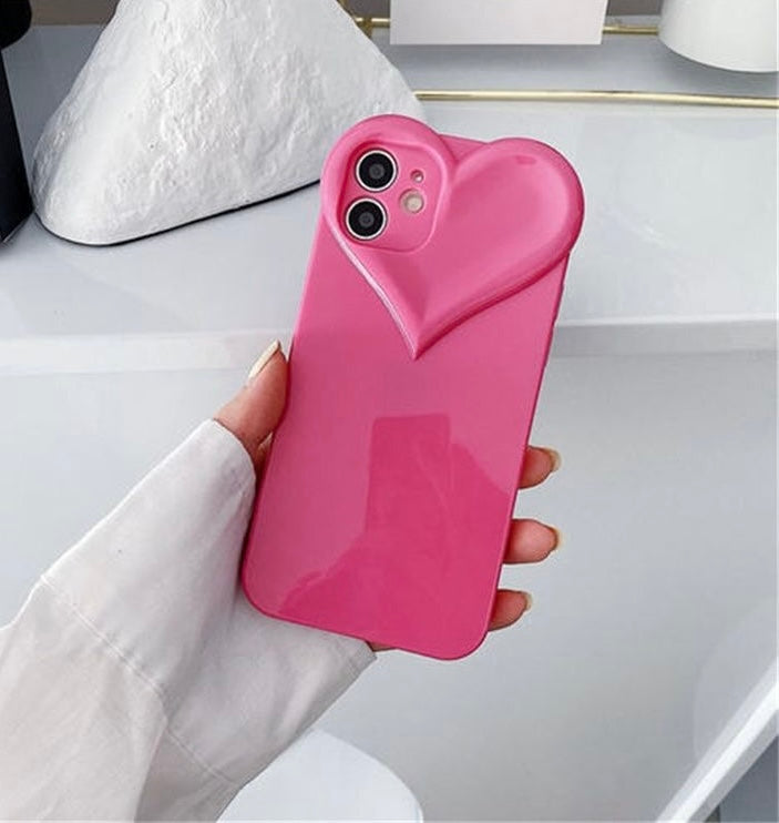 3D heart phone case