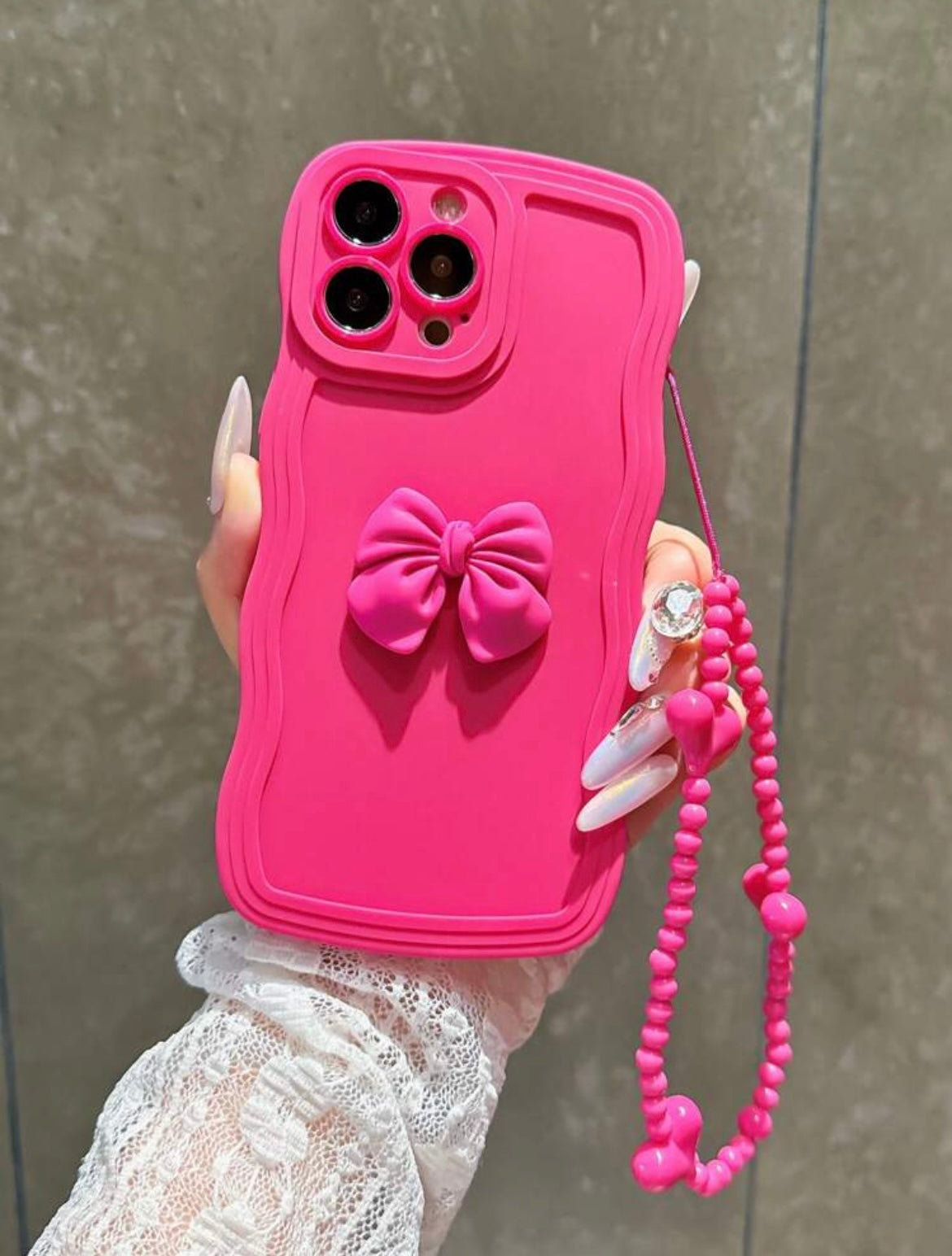 hot pink bowbabe phone case