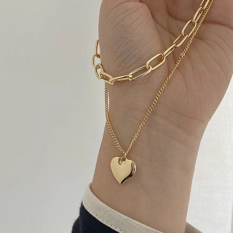 Double Stacked Heart Necklace