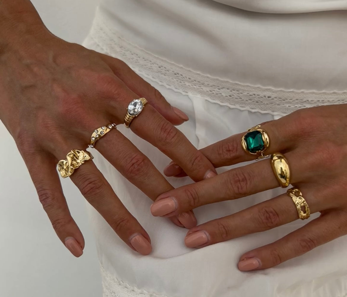 gold spell stack rings