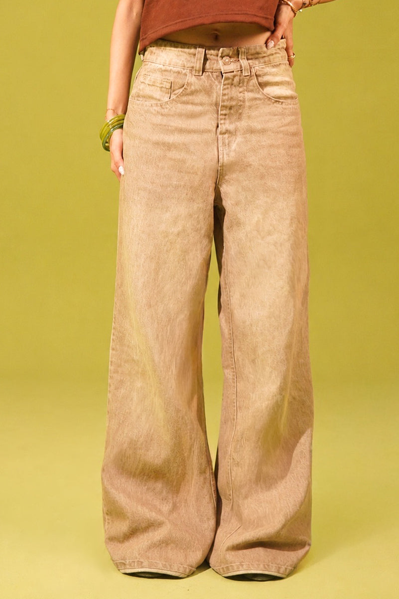Oatmeal Pants | High rise - wide leg