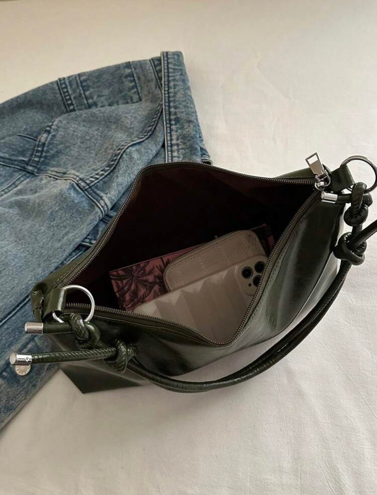 moss knot detail bag