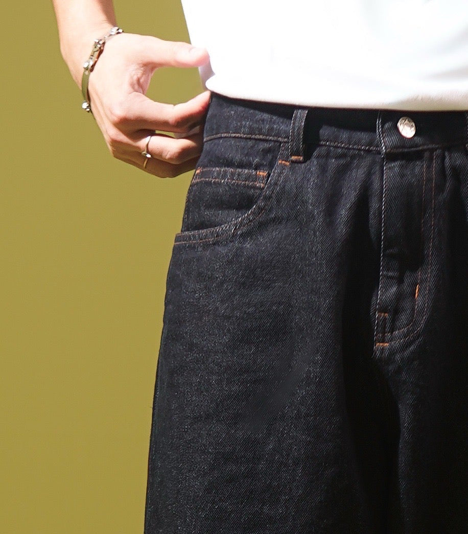 Raw Selvedge Pants | Low rise - straight wide