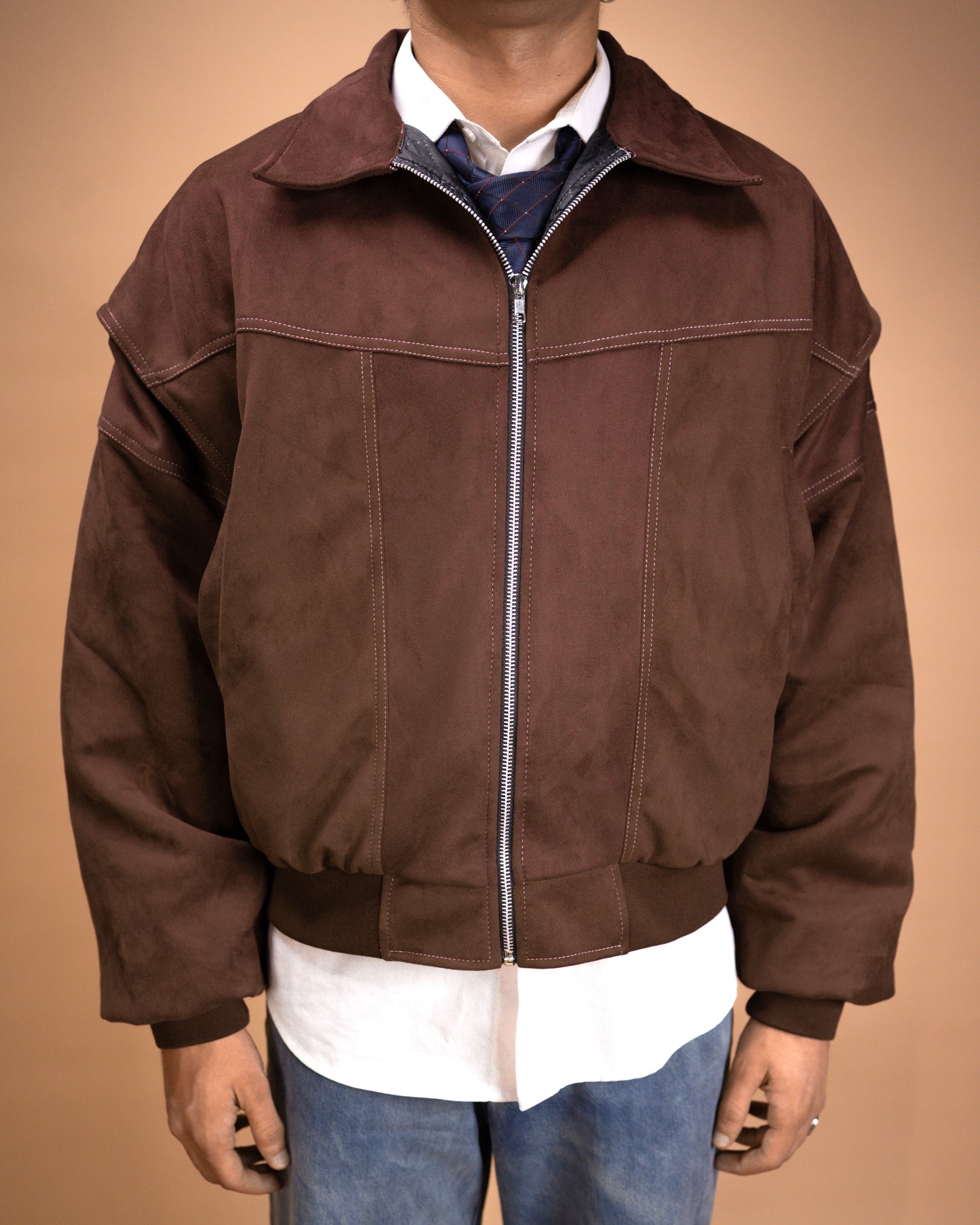 Brown vintage suede jacket