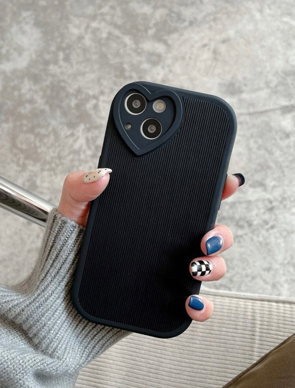 Black textured phone case