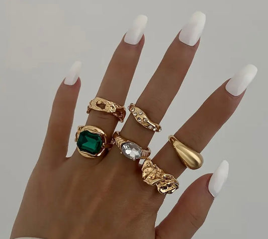 gold spell stack rings