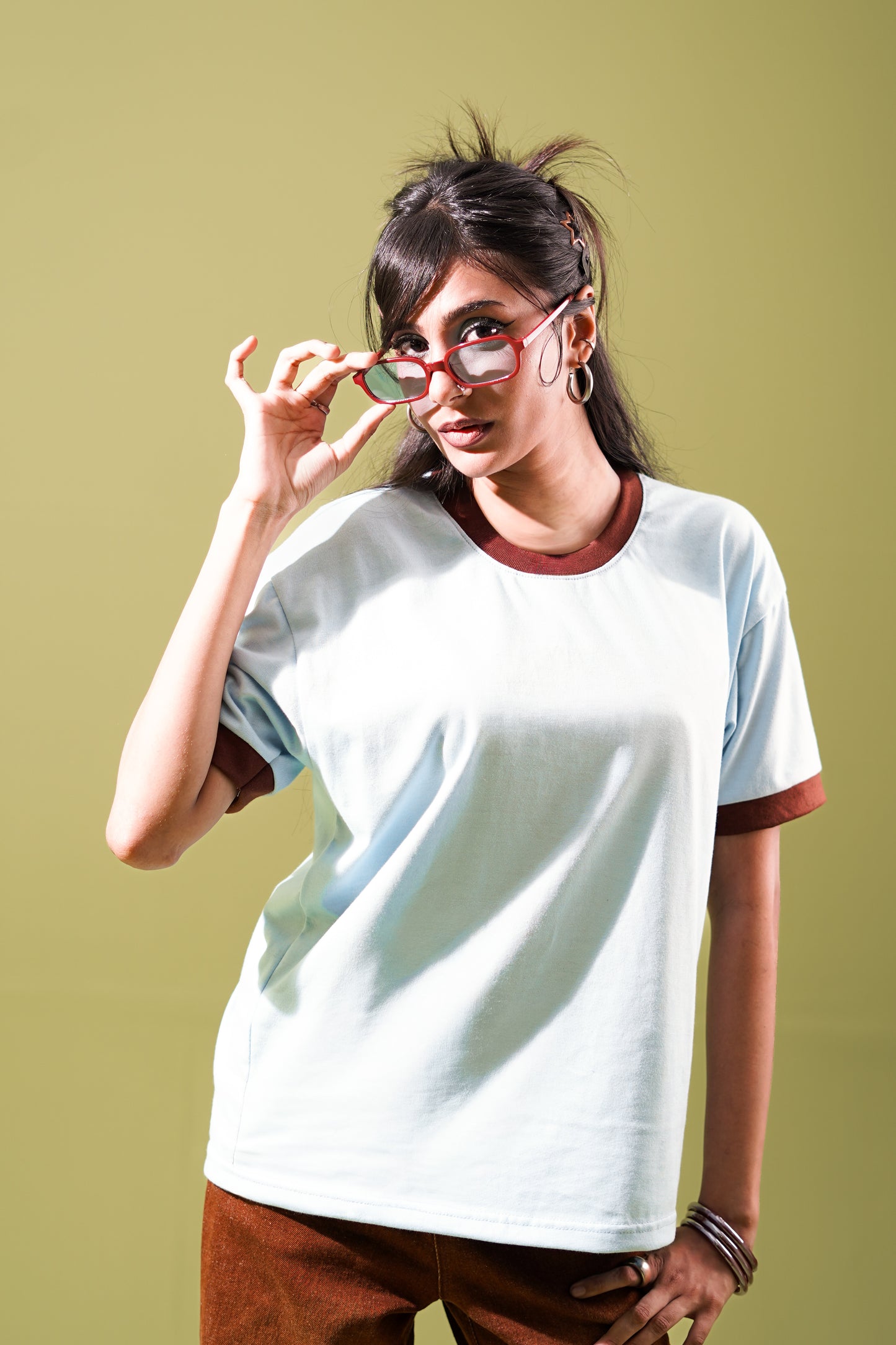 Blue slush ringer tee