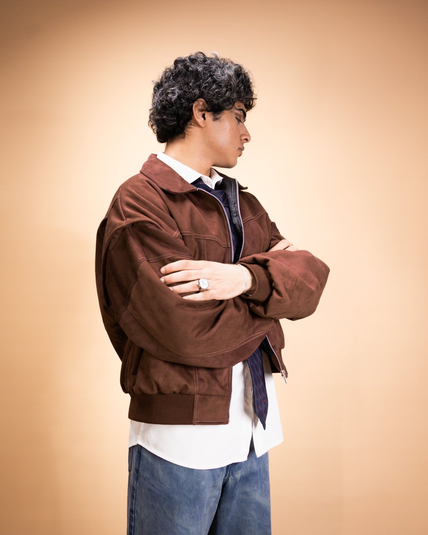Brown vintage suede jacket