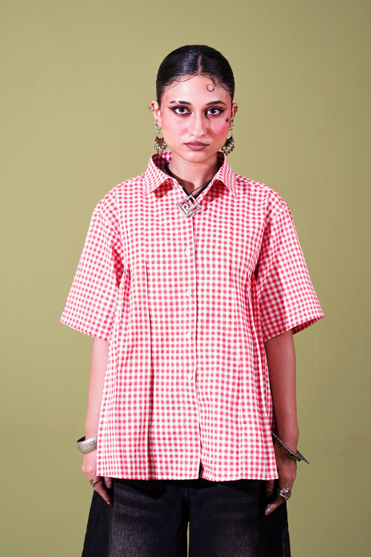 Gingham babydoll top