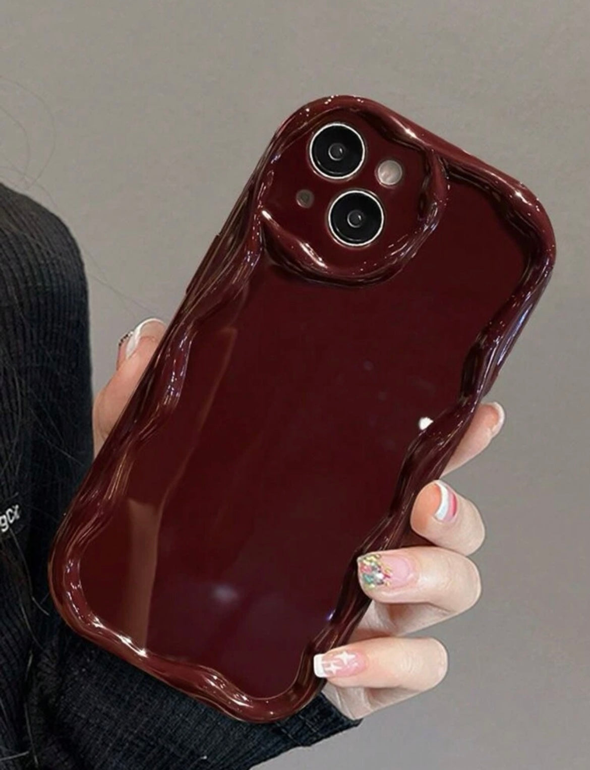 cherry red wavy edges phone case