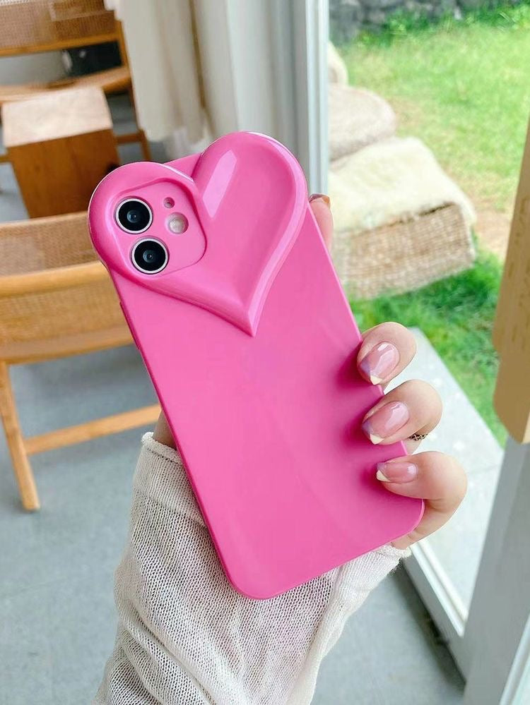 3D heart phone case