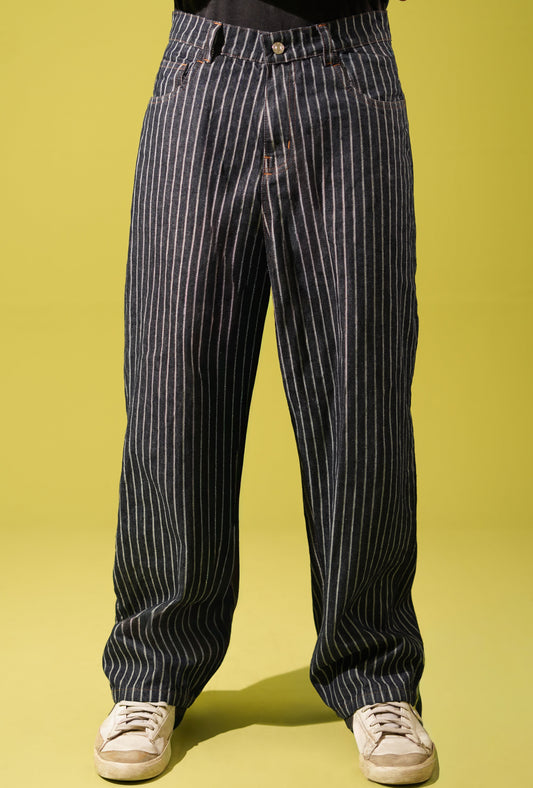 Carpenter stripes Pants | Low rise - straight wide