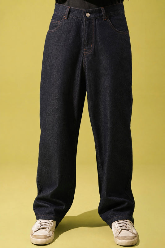 Raw Selvedge Pants | Low rise - straight wide