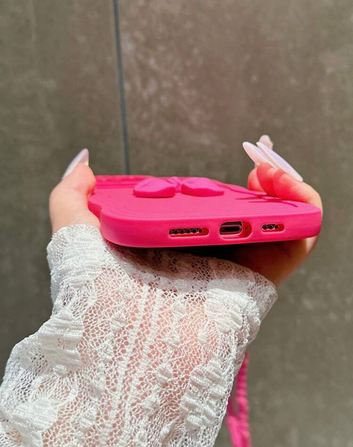 hot pink bowbabe phone case