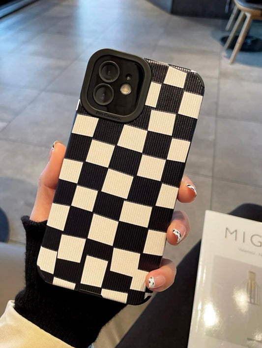 B&W checkerboard phone case