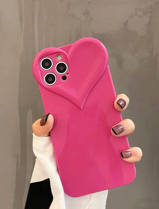 3D heart phone case