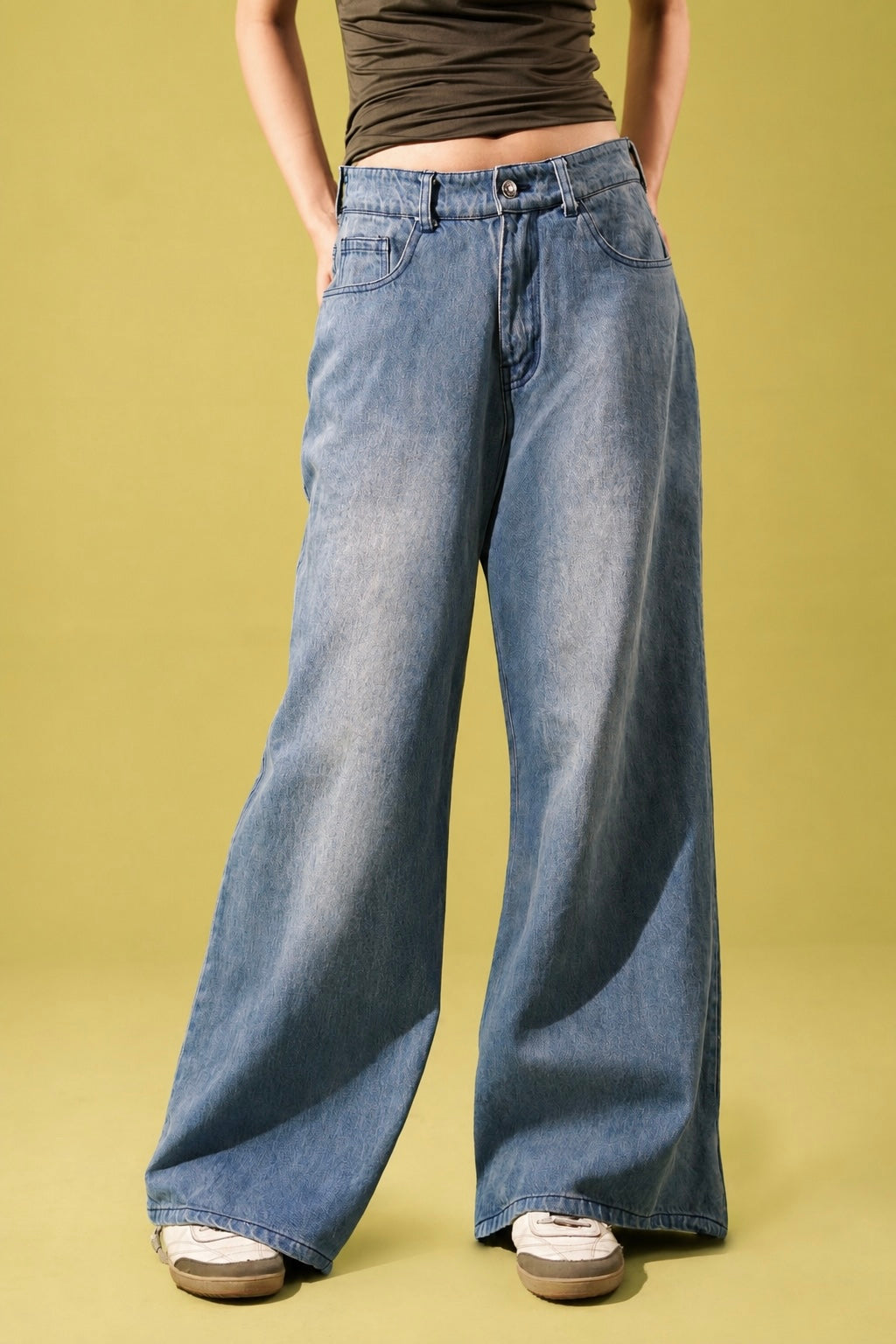 Vintage blue Pants | High rise - wide leg