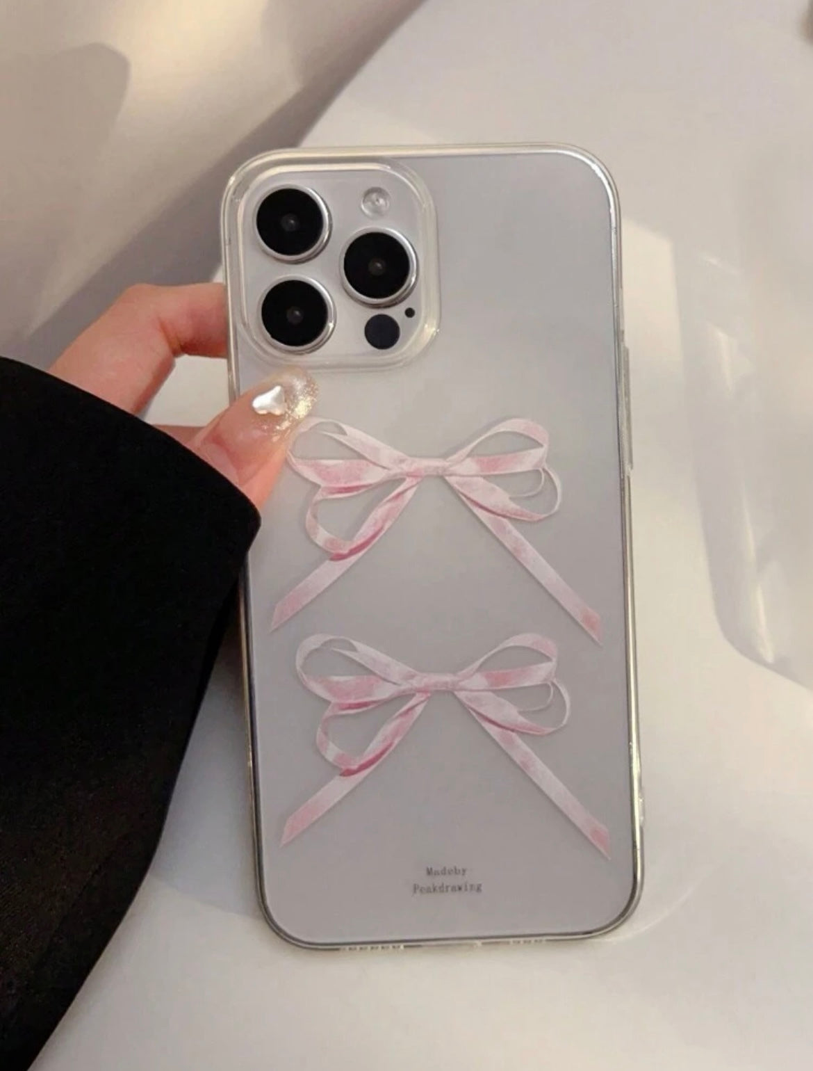 pink coquette transparent phone case