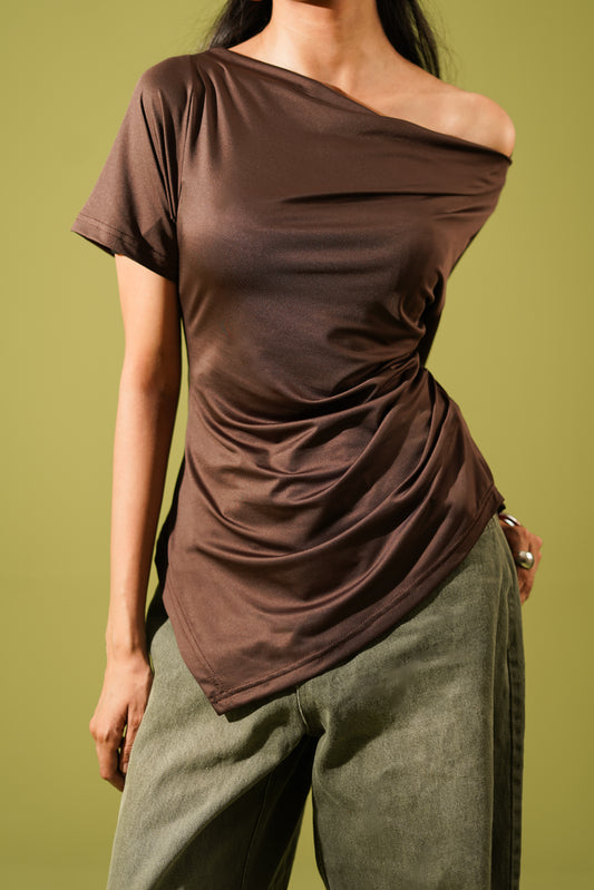 Off shoulder split top