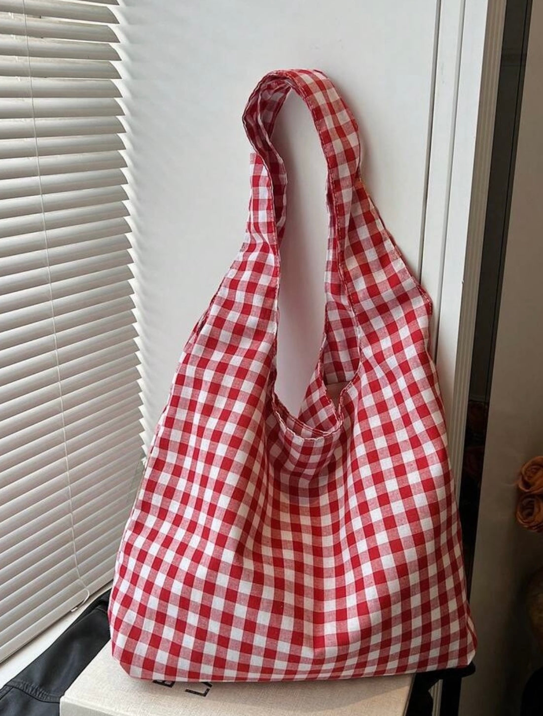 Gingham tote bag