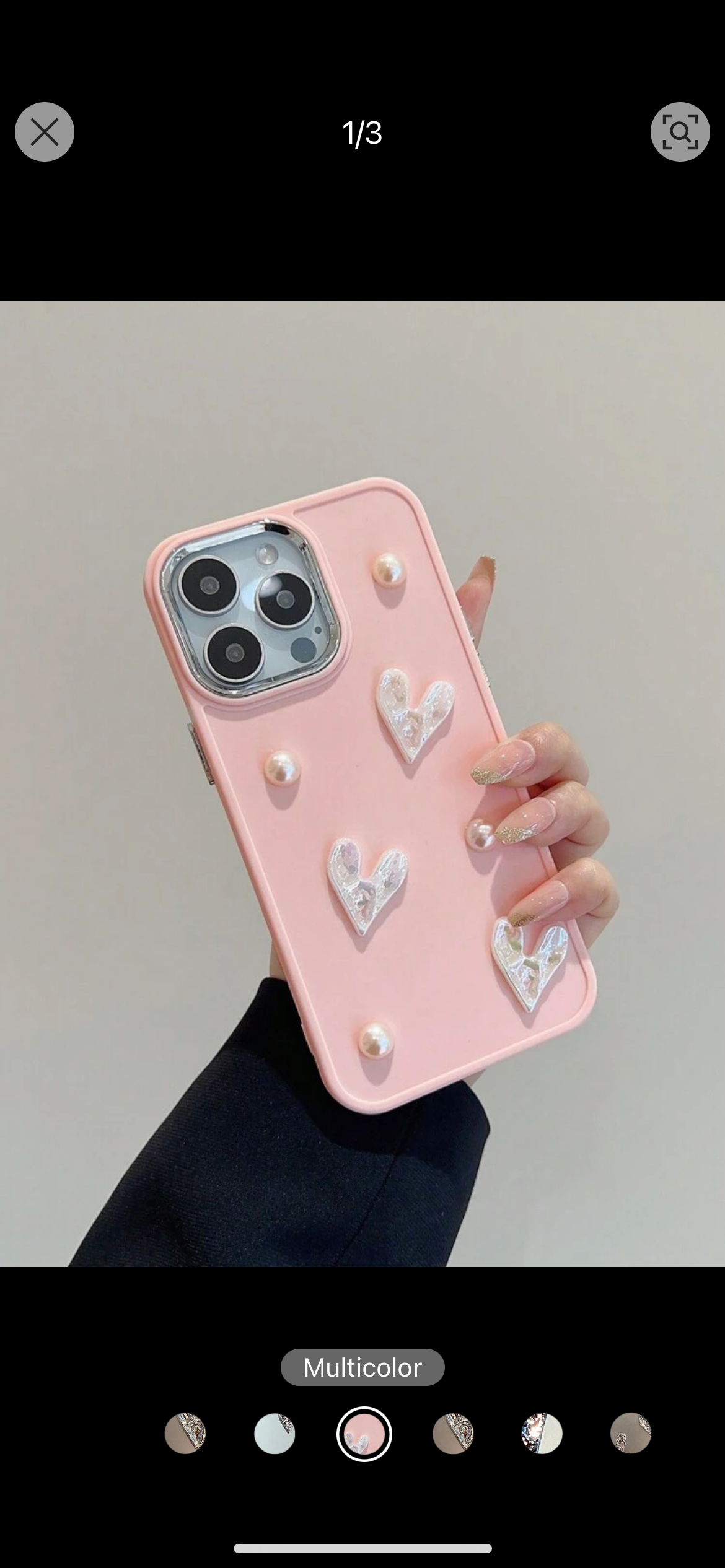 pink pearly heart pc for 12 pro max