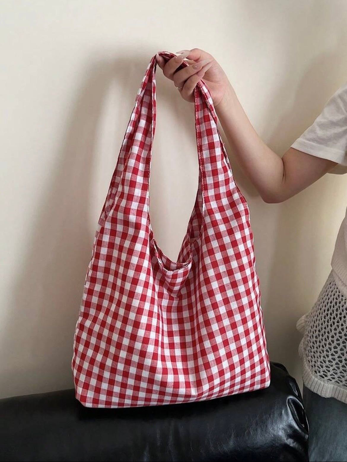 Gingham tote bag