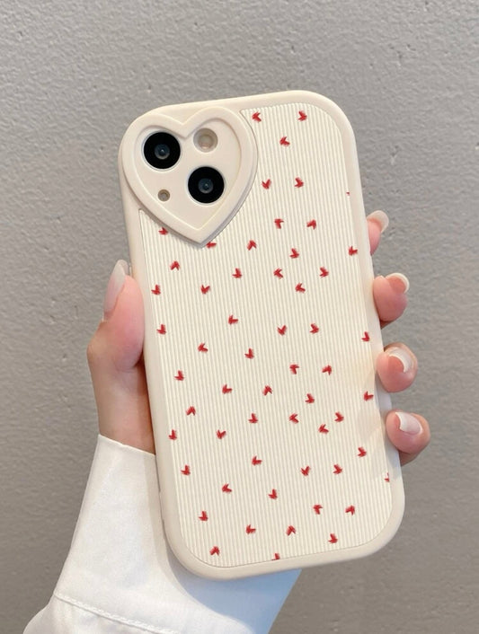 red tiny hearts phone case