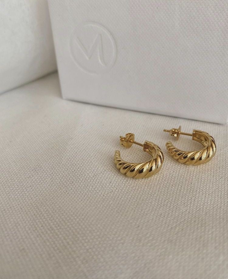 Gold Coissant Earrings