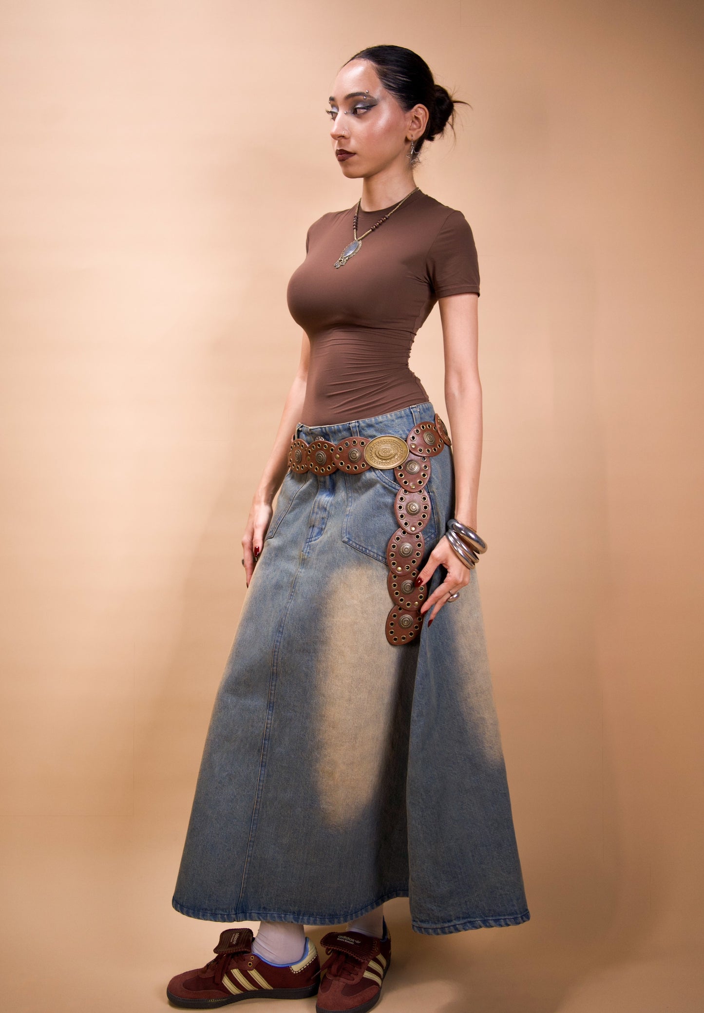 Vintage blue denim skirt