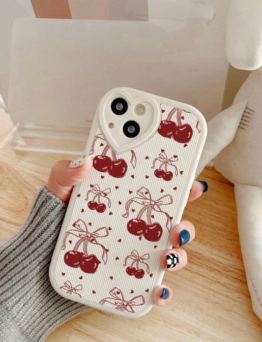 cherry hearts phone case